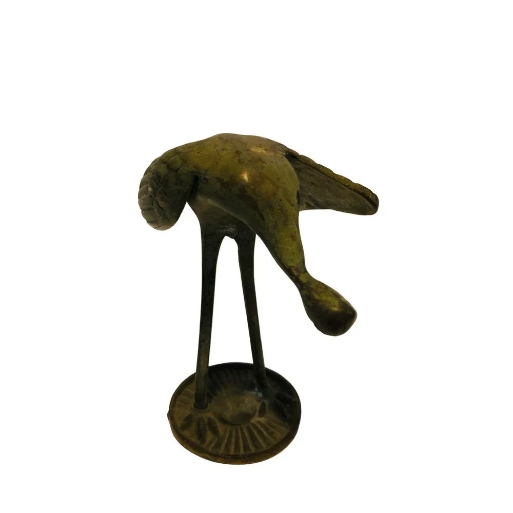 Vintage Brass Bird Crane Heron Stork Figure - Picture 2 of 6
